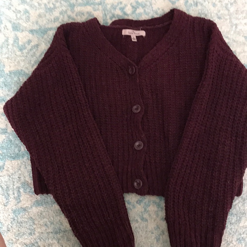 Cropped burgundy sweater